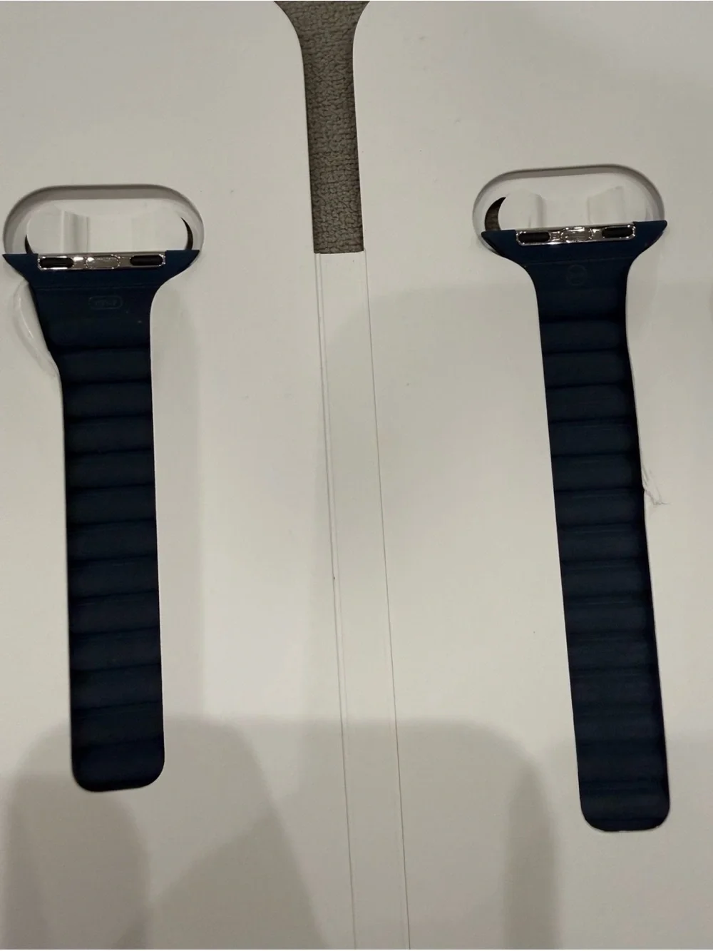 Apple Stainless Steel Smartwatch with Navy Magnetic Leather Loop